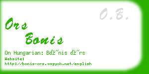 ors bonis business card